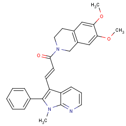 1-(6,7-dimethoxy-3,4-dihydro-1h-isoquinolin-2-yl)-3-(1-methyl-2-phenylpyrrolo[2,3-b]pyridin-3-yl)prop-2-en-1-one