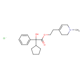 2-(1-methyl-5,6-dihydro-2H-pyridin-4-yl)ethyl 2-cyclopentyl-2-hydroxy- 2-phenyl-acetate chloride