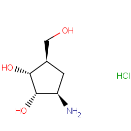 (1r,2s,3r,5r)-3-amino-5-(hydroxymethyl)cyclopentane-1,2-diol;hydrochloride