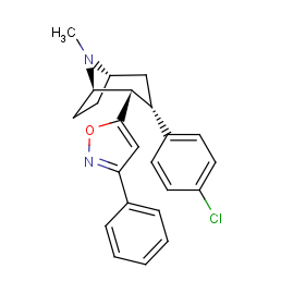8-azabicyclo[3.2.1]octane, 3-(4-chlorophenyl)-8-methyl-2-(3-phenyl-5-isoxazolyl)-, (1R,2S,3S,5S)-