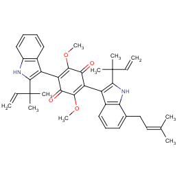 7'-(3-Methyl-2-butenyl)-2',2''-bis(1,1-dimethyl-2-propenyl)asterriquinone D
