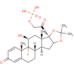 9-fluoro-11beta,21-dihydroxy-16alpha,17-(isopropylidenedioxy)pregna-1,4-diene-3,20-dione 21-(dihydrogen phosphate)